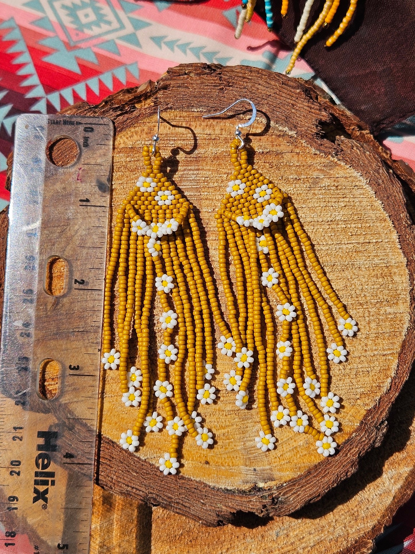 Mustard daisy earrings