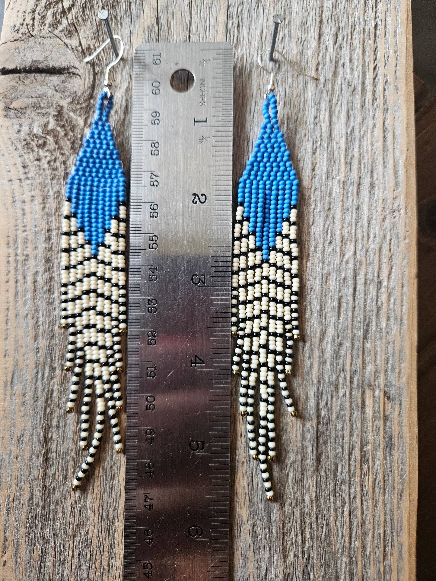 Blue Feather Earrings