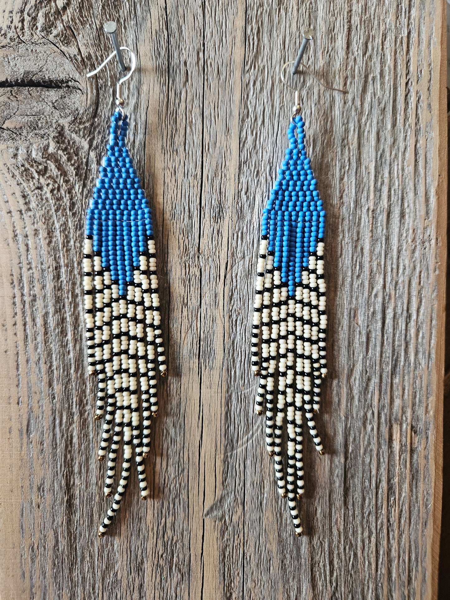 Blue Feather Earrings