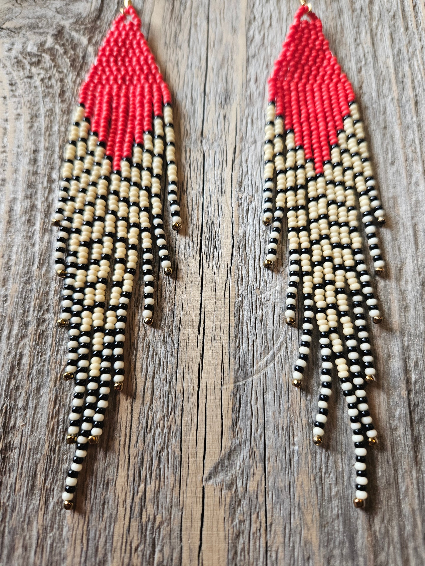 Red Matte medium Feather Earrings