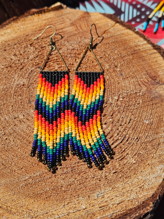Rainbow black earrings