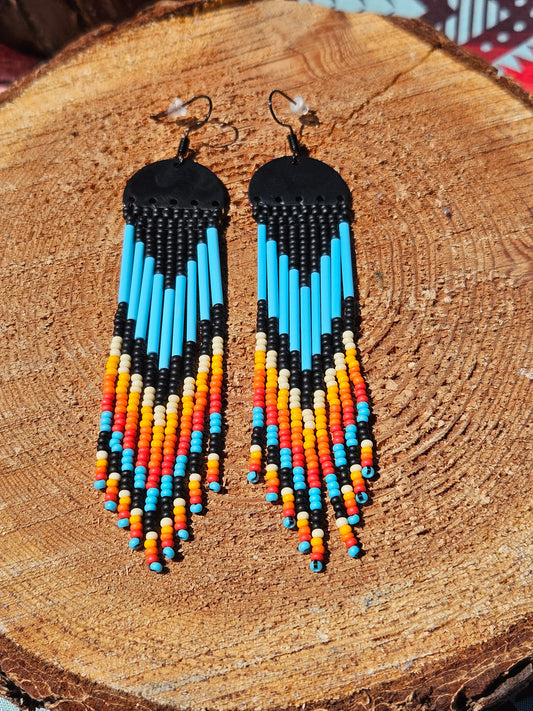 Black turquoise earrings
