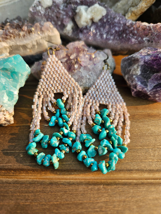 Clear light mocha w/ turquoise