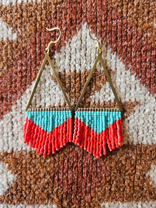 Turquoise Tiangle Earrings