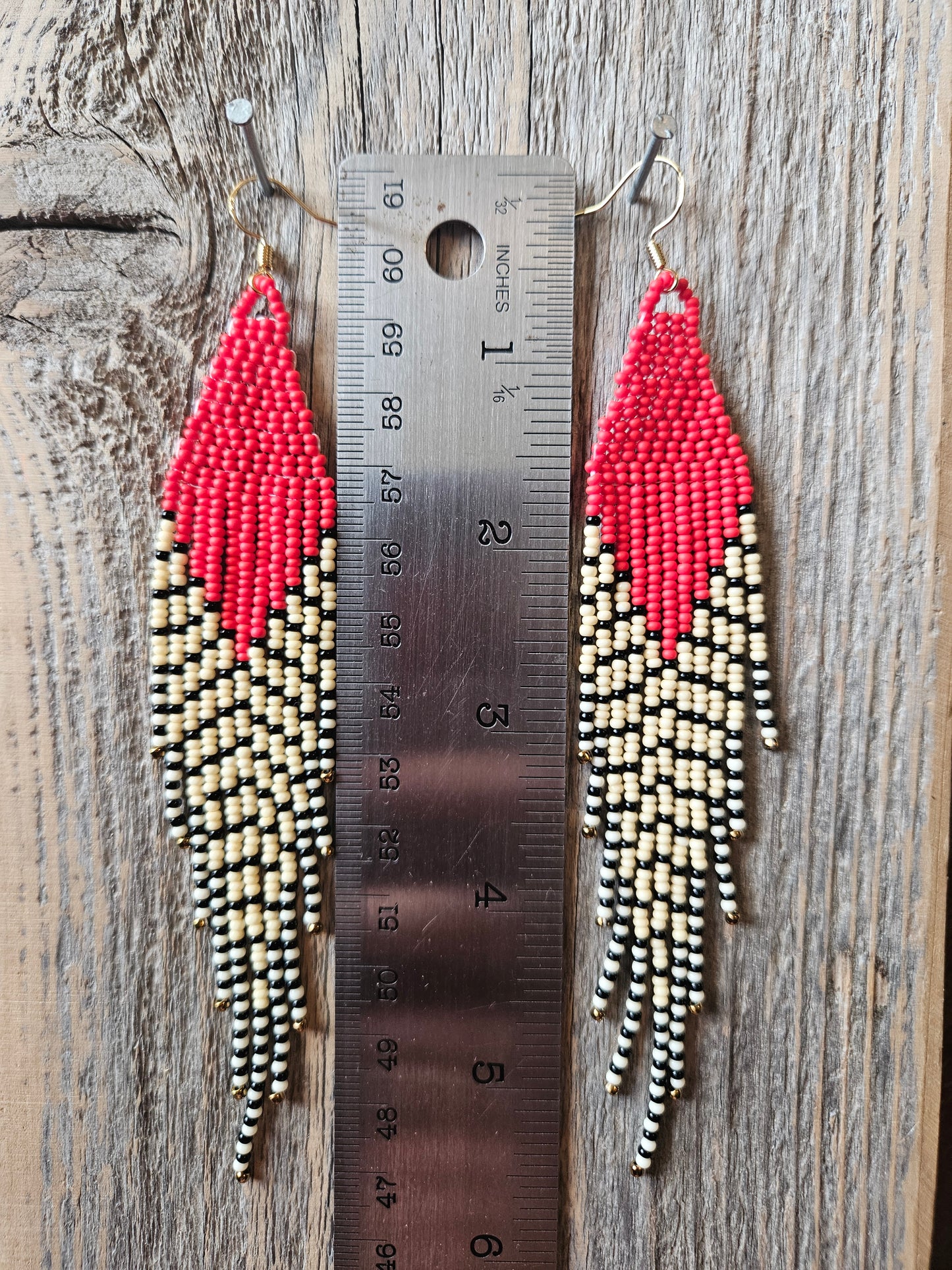 Red Matte medium Feather Earrings