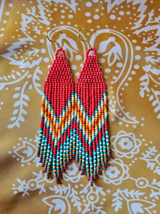Red Matte Earrings